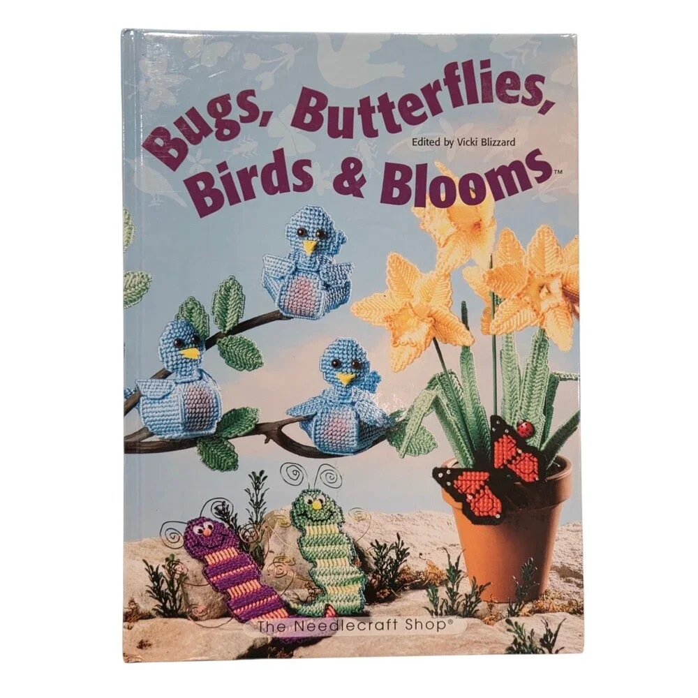 Bugs Butterflies Birds Craft Book Plastic Canvas Needlework Patterns Vintage